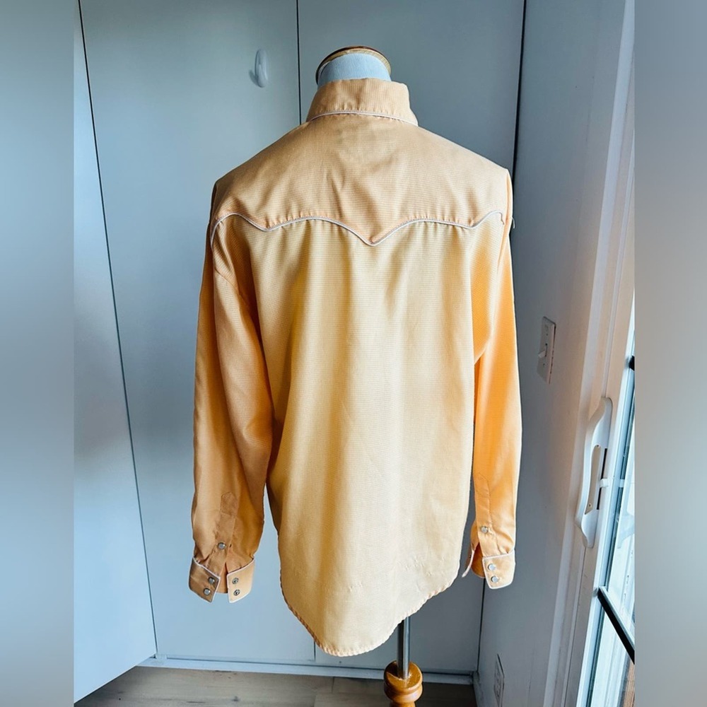 90s White Horse Western Snap Button Up Orange 🧡 Size Medium Cowgirl Western OSU - Picture 6 of 10